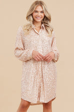 Load image into Gallery viewer, Sequins Button-up Shirts Dress
