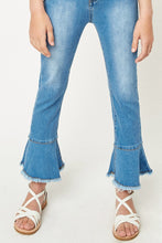 Load image into Gallery viewer, Tween Cropped Frill Flare Jeans
