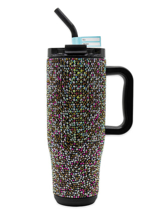 simply black rhinestone tumbler