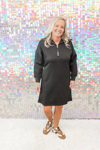 Black P. Cill Quarter Zip Dress