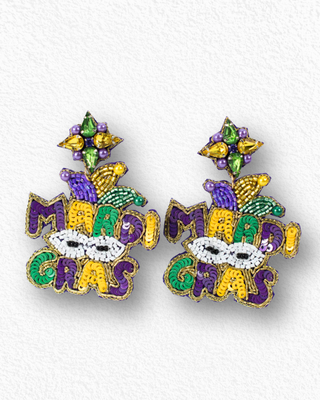 mardi gras celebration earrings
