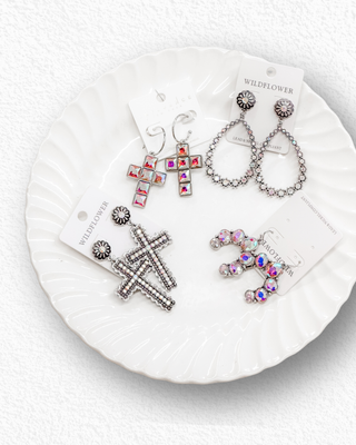 pewter glam earrings