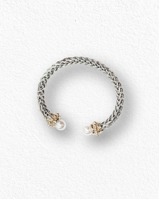 silver & pearl bangle
