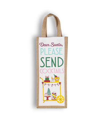 santa send cocktails wine bag