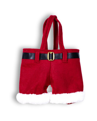 santa pants wine tote