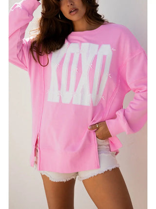 XOXO Oversized Sweatshirt – Pink