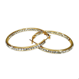 40mm round crystal hoops
