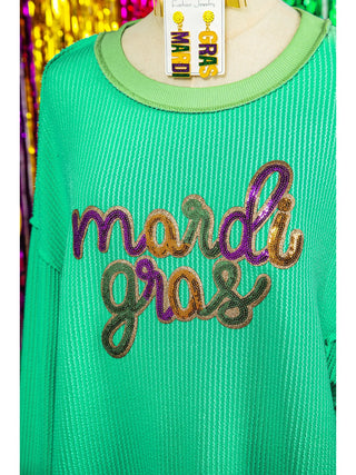 Mardi Gras Sequin Patch Top