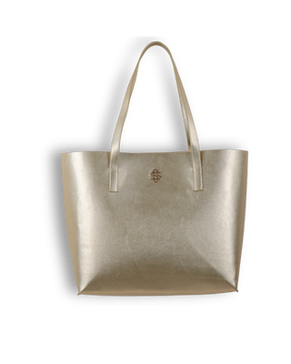 Vegan Leather Tote - Gold