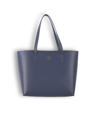 Vegan Leather Tote - Navy