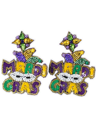 mardi gras celebration earrings