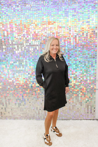 Black P. Cill Quarter Zip Dress