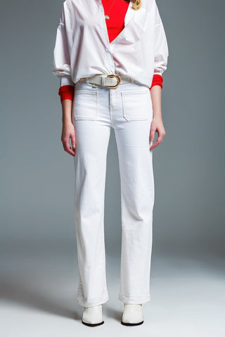 Icon White Flare Jeans