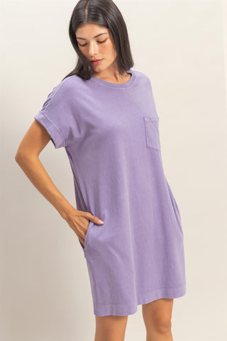 Washed Cotton Tee Shirt Mini Dress