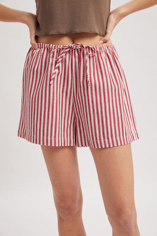 Red striped shorts