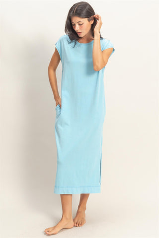 Mineral Washed Oversized Midi Dress