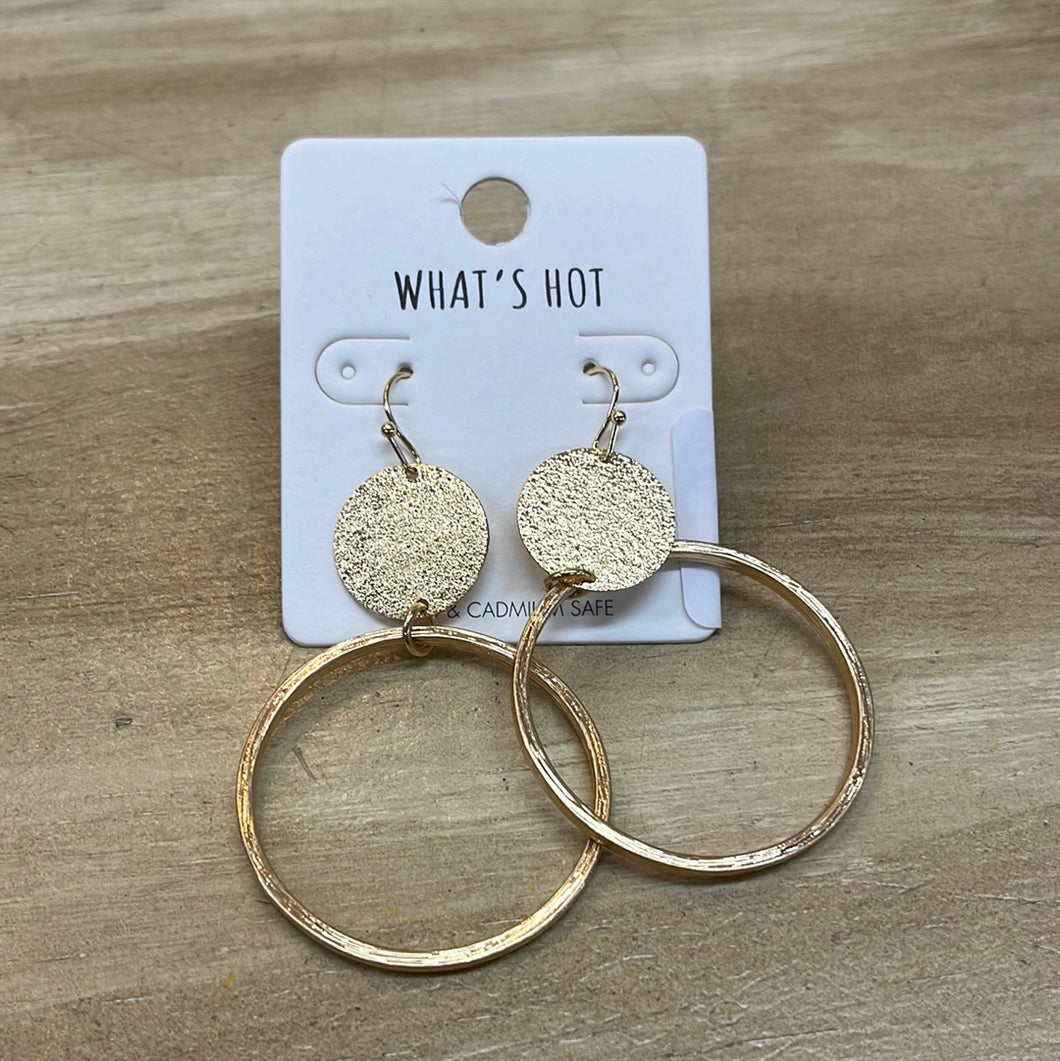Satin with open circle earrings