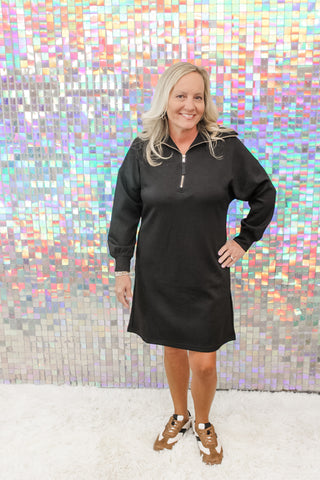 Black P. Cill Quarter Zip Dress