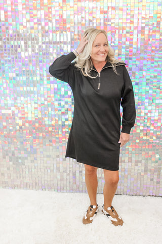 Black P. Cill Quarter Zip Dress