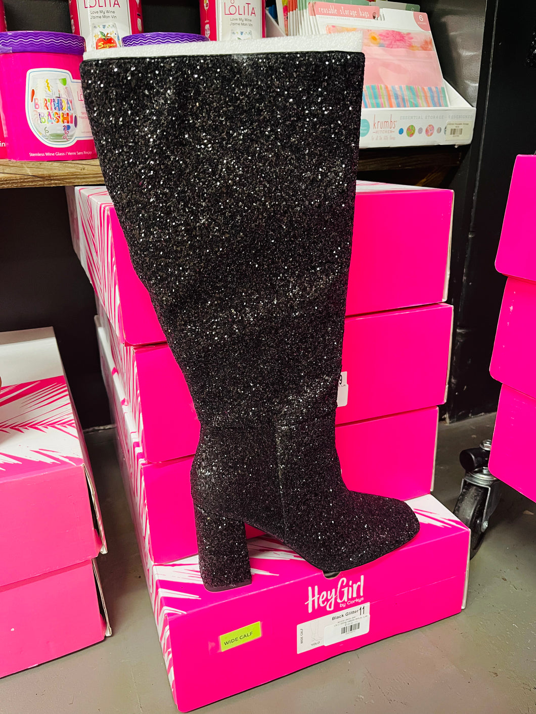 YOLO Bling Boots-WIDE CALF
