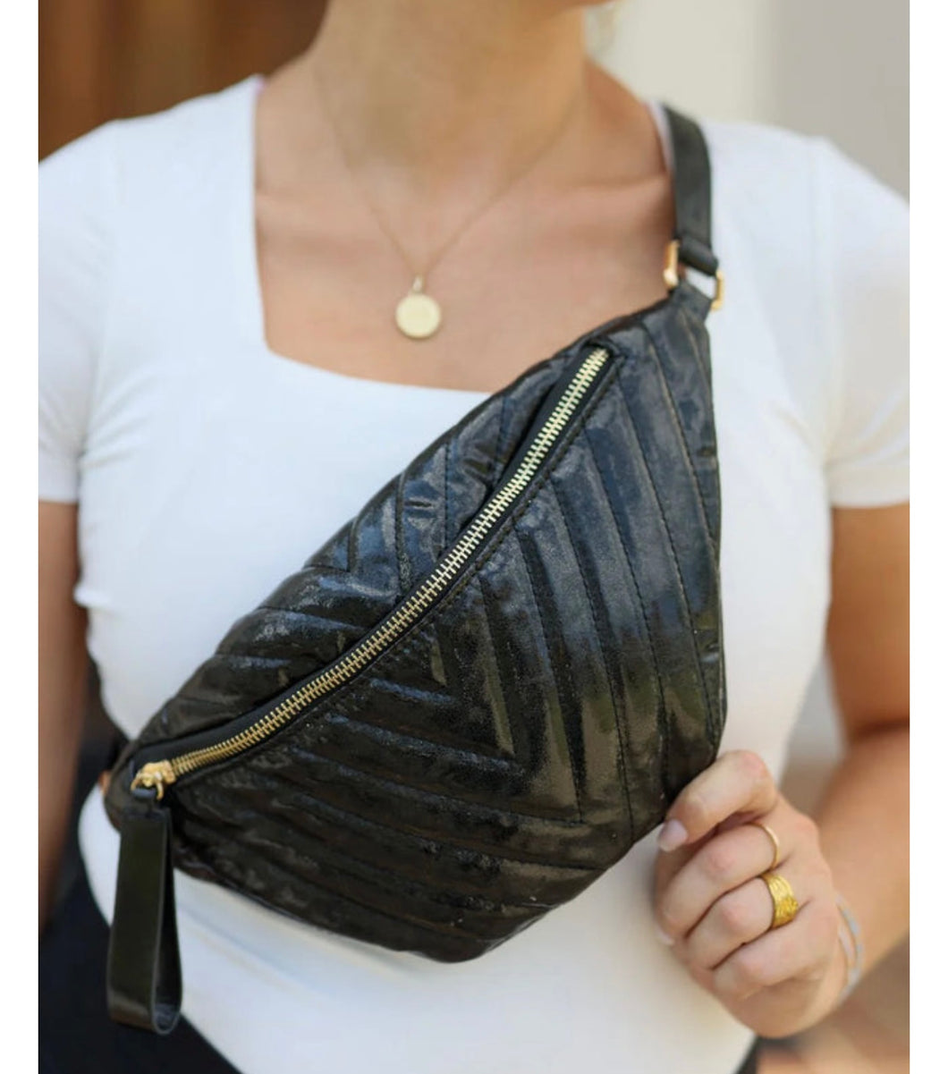 Charlotte Belt Bag- Shimmer Black