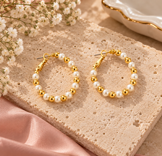 Mixed Beaded Small Hoop Earrings