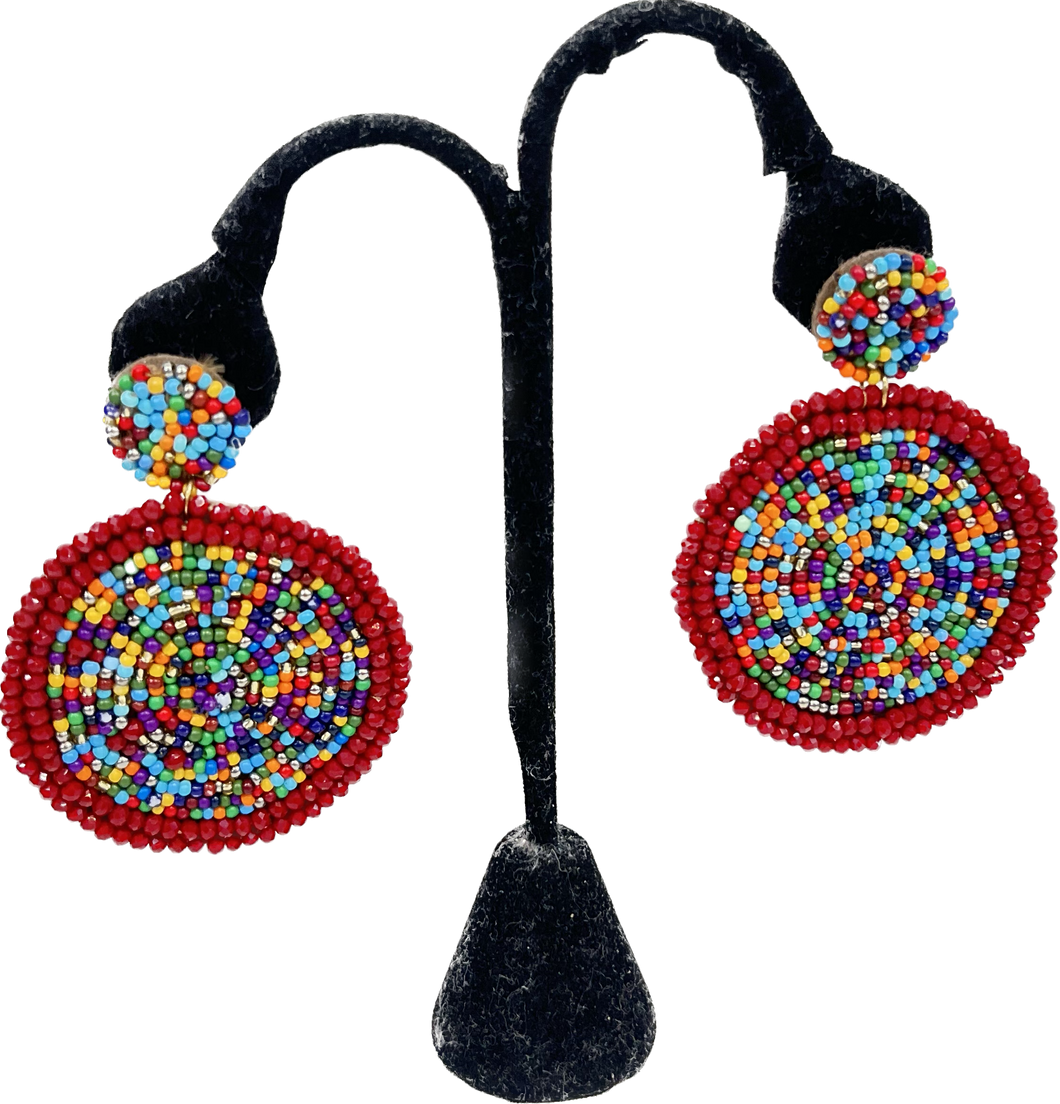 Aztec Multicolored Beaded Earrings