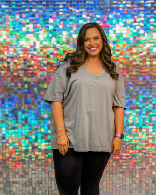 Washed Cotton V-Neck  Top