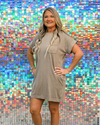 Washed Cotton Tee Shirt Mini Dress