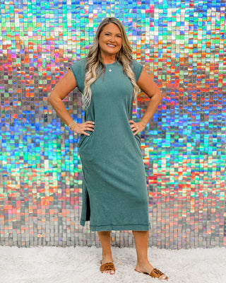 Mineral Washed Oversized Midi Dress