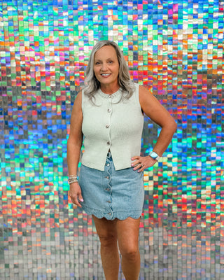 Denim Scalloped skirt