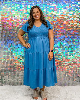 Flutter dress-Dusty Blue