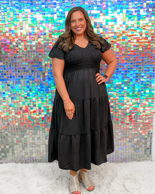 Flutter dress-Black