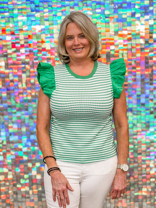 Pop of Green Top