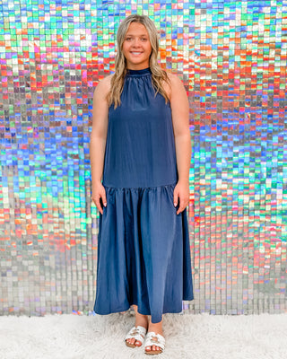 The Golden Hour Halter Midi Dress