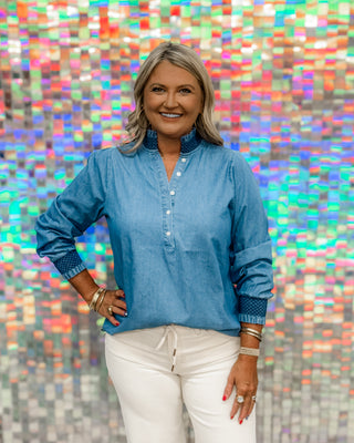 Chambray Button Top