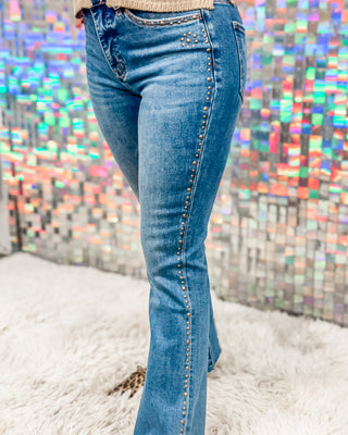 Studded Flare Jeans