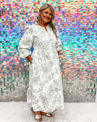 Garden Grace Embroidered Midi Dress – Hawt Mess Boutique