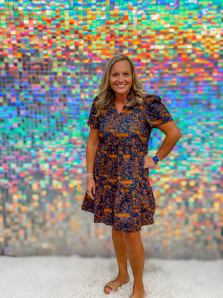 Ivy mini auburn dress