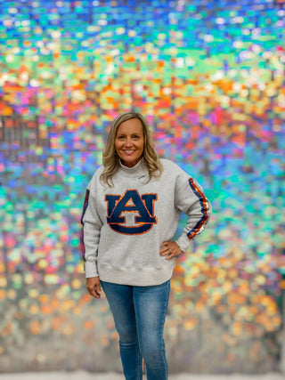 Auburn Mock Neck Sequin Stripe BRIANNA CANNON