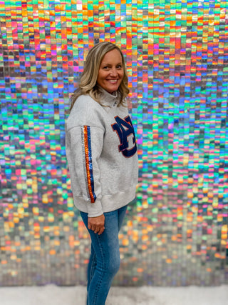 Auburn Mock Neck Sequin Stripe BRIANNA CANNON