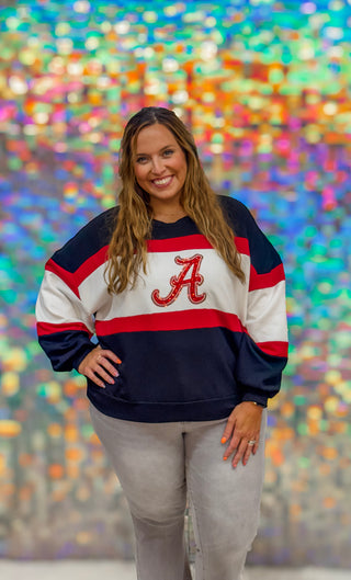 Millie Bama Stipe Sweatshirt Plus
