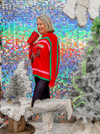 QOS Sleigh Queen Stripe Sweater