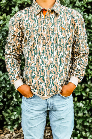 simply modern camo pullover