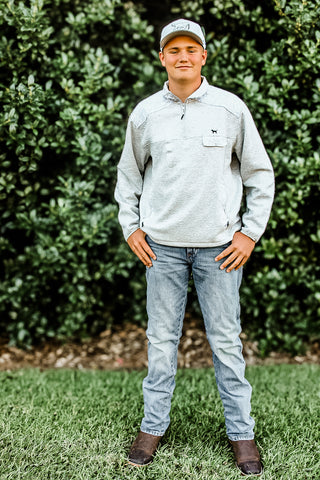 simply heather grey camo half-zip