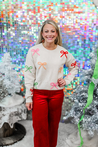 rouge corduroy pants