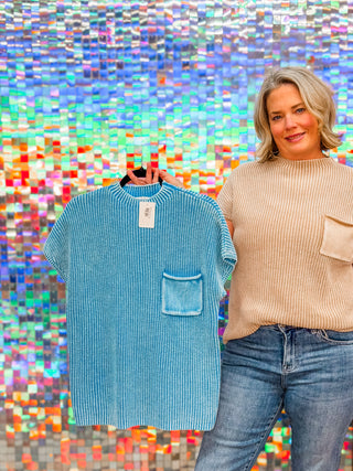 acid wash sweater top