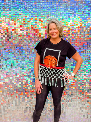 black basketball net tee - QOS