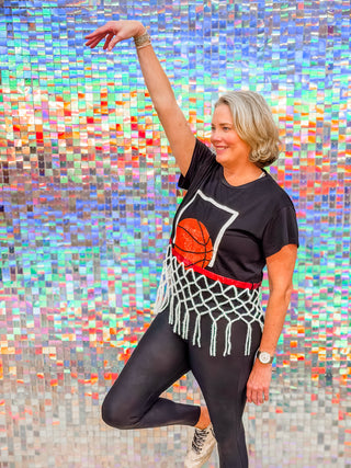 black basketball net tee - QOS