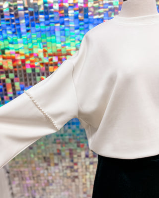 P. CILL Butter Modal Pearl Trim Pullover